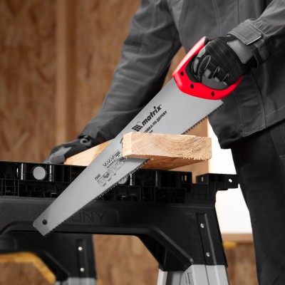 Ножовка по дереву, 500 мм, 7-8 TPI, зуб-3D, каленый зуб, двухкомпонентная рукоятка Matrix