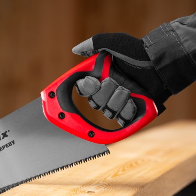 Ножовка по дереву, 500 мм, 7-8 TPI, зуб-3D, каленый зуб, двухкомпонентная рукоятка Matrix