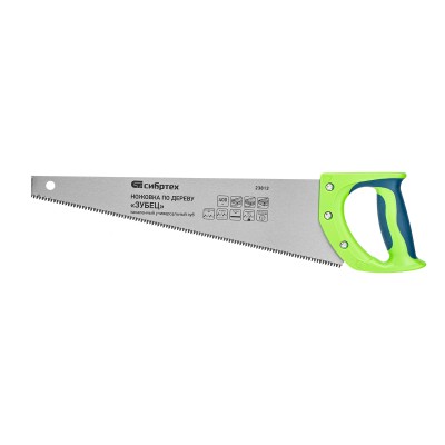 Ножовка по дереву "Зубец", 400 мм, 7-8 TPI, каленый зуб 3D, двухкомпонентная рукоятка Сибртех