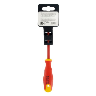 Отвертка диэлектрическая SL3 х 75 мм, CrV, до 1000 В, двухкомпонентная рукоятка Сибртех