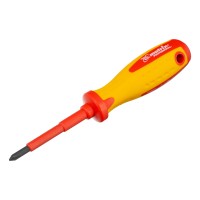 Отвертка Insulated, PH1 x 75 мм, CrMo, до 1000 В, двухкомпонентная рукоятка Matrix Professional Отвертка Insulated, PH1 x 75 мм, CrMo, до 1000 В, двухкомпонентная рукоятка Matrix Professional
