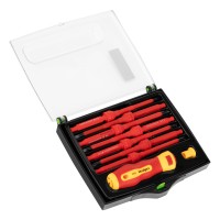 Отвертка со сменными жалами, диэлектрическая до 1000 В, 9 предметов, CrV Сибртех Отвертка со сменными жалами, диэлектрическая до 1000 В, 9 предметов, CrV Сибртех