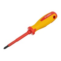 Отвертка Insulated, PH2 x 100 мм, CrMo, до 1000 В, двухкомпонентная рукоятка Matrix Professional Отвертка Insulated, PH2 x 100 мм, CrMo, до 1000 В, двухкомпонентная рукоятка Matrix Professional