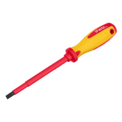Отвертка Insulated, SL8 x 150 мм, CrMo, до 1000 В, двухкомпонентная рукоятка Matrix Professional Отвертка Insulated, SL8 x 150 мм, CrMo, до 1000 В, двухкомпонентная рукоятка Matrix Professional