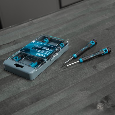 Набор отверток для точной механики, CrMo, двухкомпонентные рукоятки, 6 шт, пластиковый бокс Gross Набор отверток для точной механики, CrMo, двухкомпонентные рукоятки, 6 шт, пластиковый бокс Gross