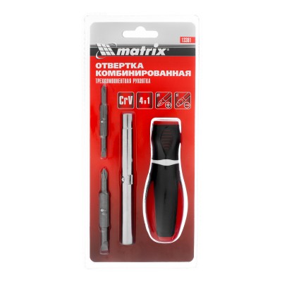 Отвертка комбинированная "Era", SL5/PH1, SL6/PH2, CrV, трехкомпонентная рукоятка Matrix