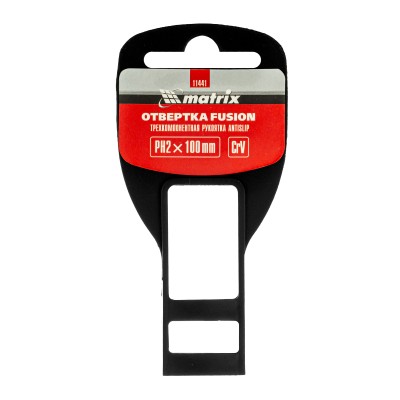 Отвертка Fusion, PH2 х 100 мм, CrV, трехкомпонентная рукоятка "Anti slip" Matrix