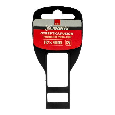 Отвертка Fusion, PH2 х 200 мм, CrV, трехкомпонентная рукоятка "Anti slip" Matrix