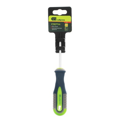 Отвертка, PH1 х 75 мм, CrV, трехкомпонентная рукоятка Сибртех