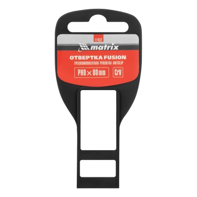 Отвертка Fusion, PH0 х 80 мм, CrV, трехкомпонентная рукоятка "Anti slip" Matrix