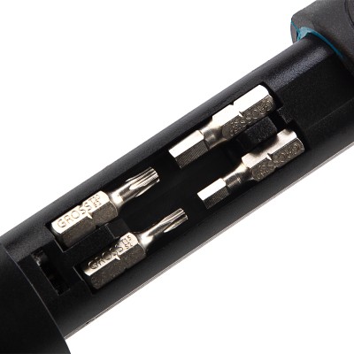 Отвертка реверсивная с револьверным механизмом, 11 шт, сталь S2 Gross Отвертка реверсивная с револьверным механизмом, 11 шт, сталь S2 Gross