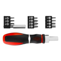 Отвертка реверсивная, набор бит, 12 шт, CrV Matrix Отвертка реверсивная, набор бит, 12 шт, CrV Matrix