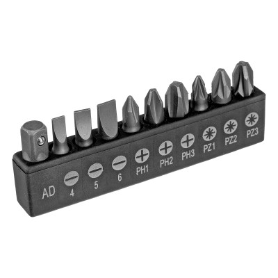 Отвертка реверсивная с набором бит и насадок торцевых, CrV, 1/4, 16 шт Matrix Отвертка реверсивная с набором бит и насадок торцевых, CrV, 1/4, 16 шт Matrix