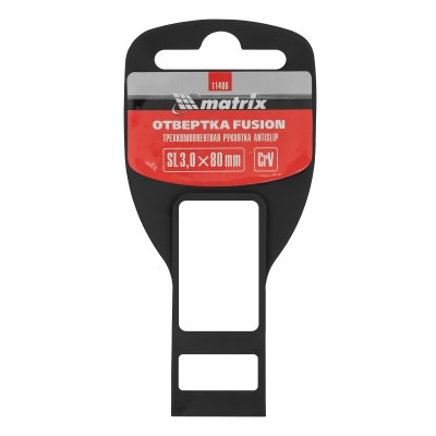 Отвертка Fusion, SL3 х 80 мм, CrV, трехкомпонентная рукоятка "Anti slip" Matrix Отвертка Fusion, SL3 х 80 мм, CrV, трехкомпонентная рукоятка "Anti slip" Matrix
