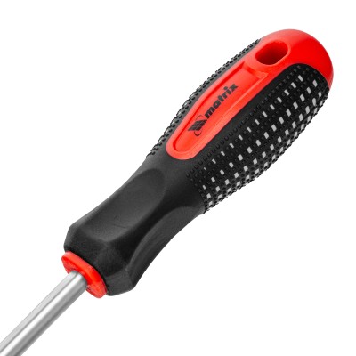 Отвертка Fusion, SL8 х 200 мм, CrV, трехкомпонентная рукоятка "Anti slip" Matrix