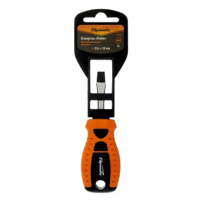 Отвертка "Point", SL6 х 38 мм, CS, двухкомпонентная рукоятка Sparta