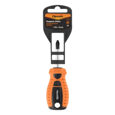 Отвертка "Point", PH2 х 38 мм, CS, двухкомпонентная рукоятка Sparta