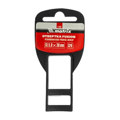 Отвертка Fusion, SL5 х 38 мм, CrV, трехкомпонентная рукоятка "Anti slip" Matrix