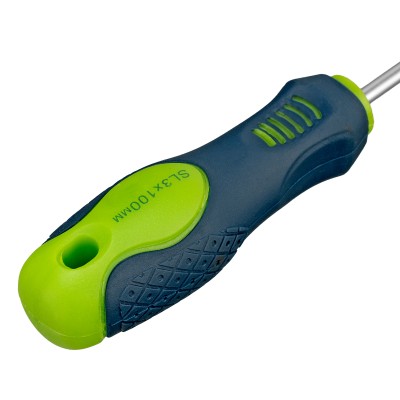 Отвертка, SL3 х 100 мм, CrV, двухкомпонентная рукоятка Сибртех Отвертка, SL3 х 100 мм, CrV, двухкомпонентная рукоятка Сибртех