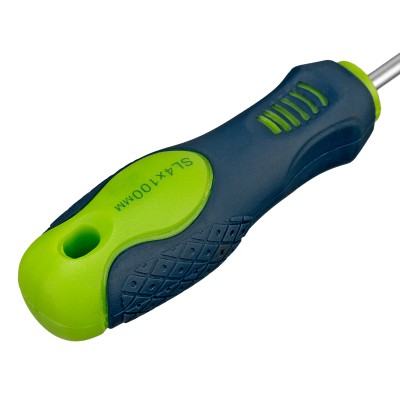 Отвертка, SL4 х 100 мм, CrV, двухкомпонентная рукоятка Сибртех Отвертка, SL4 х 100 мм, CrV, двухкомпонентная рукоятка Сибртех