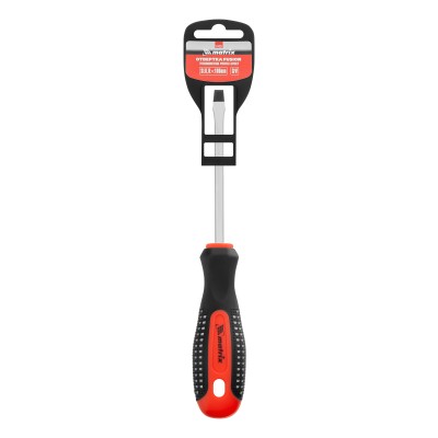 Отвертка Fusion, SL6 х 100 мм, CrV, трехкомпонентная рукоятка "Anti slip" Matrix