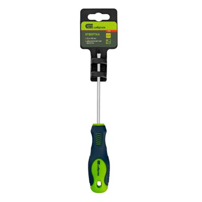 Отвертка, SL4 х 100 мм, CrV, двухкомпонентная рукоятка Сибртех Отвертка, SL4 х 100 мм, CrV, двухкомпонентная рукоятка Сибртех