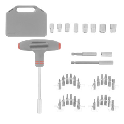 Отвертка с Т-образной эргономичной ручкой и набором насадок, 36 шт, CrV, пластиковый бокс Matrix Отвертка с Т-образной эргономичной ручкой и набором насадок, 36 шт, CrV, пластиковый бокс Matrix