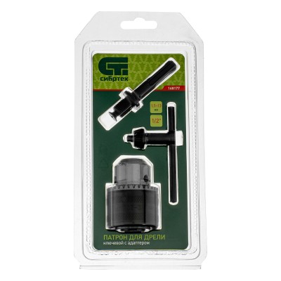 Патрон для дрели ключевой, 1.5-13 мм, 1/2, адаптер SDS Plus Сибртех