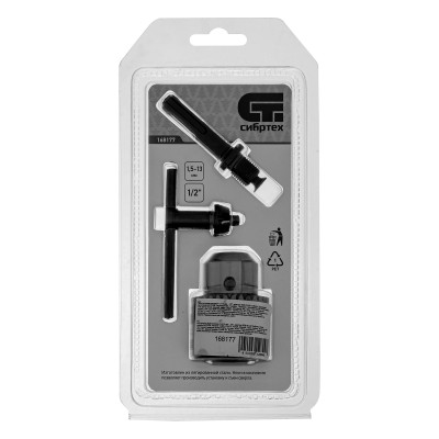 Патрон для дрели ключевой, 1.5-13 мм, 1/2, адаптер SDS Plus Сибртех