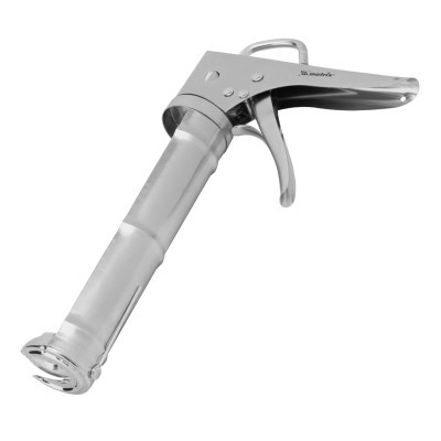 Пистолет для герметика, 310 мл, "полуоткрытый", хромированный, зубчатый шток 7 мм Matrix Пистолет для герметика, 310 мл, "полуоткрытый", хромированный, зубчатый шток 7 мм Matrix