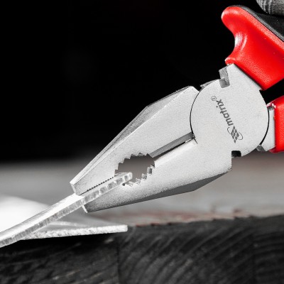 Плоскогубцы Nickel, никелированные 200 мм, двухкомпонентные рукоятки Matrix Плоскогубцы Nickel, никелированные 200 мм, двухкомпонентные рукоятки Matrix