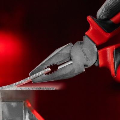 Плоскогубцы Nickel, 180 мм, никелированные, двухкомпонентные рукоятки Matrix