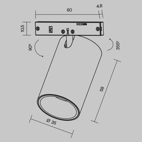 Трековый светильник Technical TR187-1-5W3K-M-B