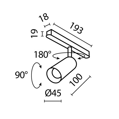 Трековый светильник Technical TR032-2-5W4K-S-B