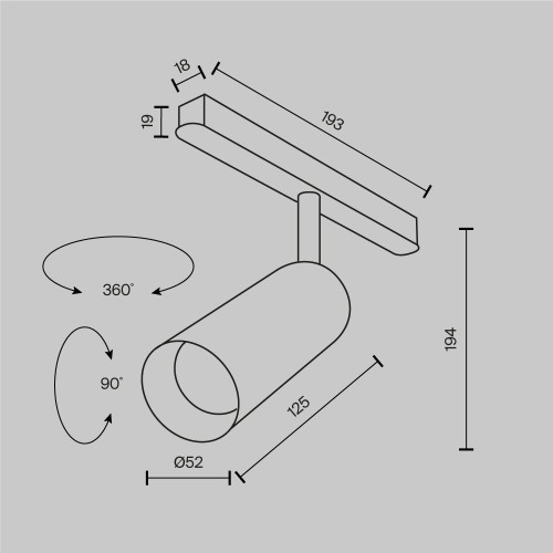 Трековый светильник Technical TR032-2-12W2.7K-M-B