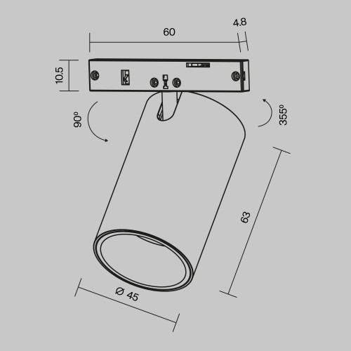 Трековый светильник Technical TR187-1-9W4K-M-B