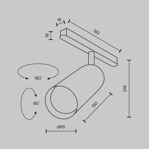 Трековый светильник Technical TR032-2-20W2.7K-M-B