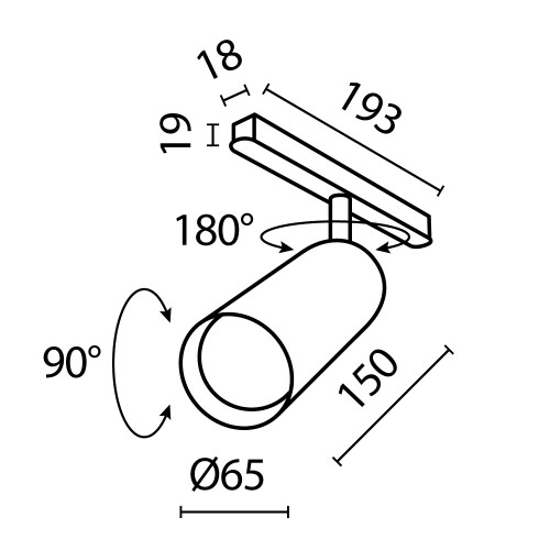 Трековый светильник Technical TR032-2-20W2.7K-M-B