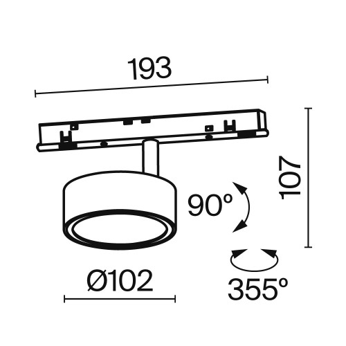 Трековый светильник Technical TR040-4-18WTW-DD-B