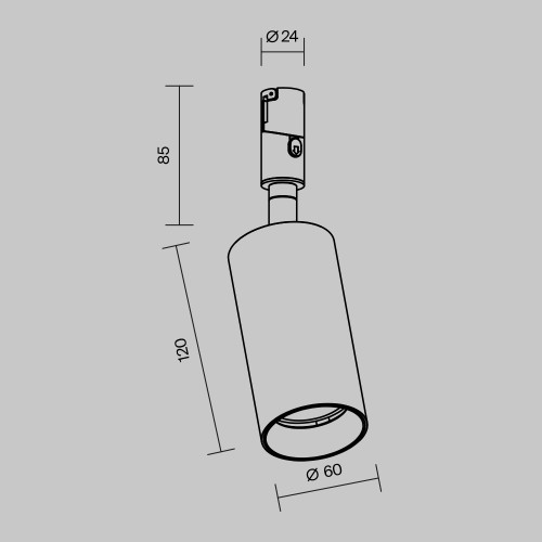 Трековый светильник Technical TR201-1-15W3K-M-B