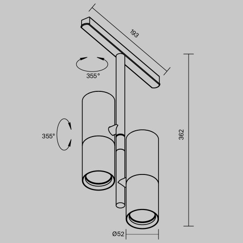 Трековый светильник Technical TR005-4-2X12W-DS-B