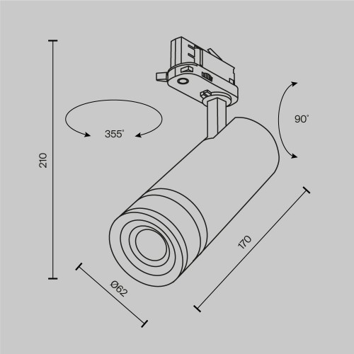 Трековый светильник Technical TR198-3-20W2.7K-Z-W