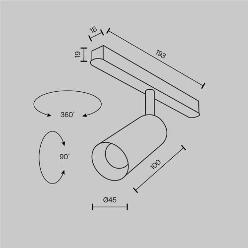 Трековый светильник Technical TR032-2-5W4K-M-BW