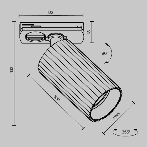 Трековый светильник Technical TR218-1-GU10-BS