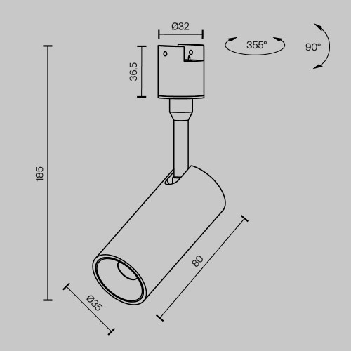 Трековый светильник Technical TR163-1-5W3K-M-B