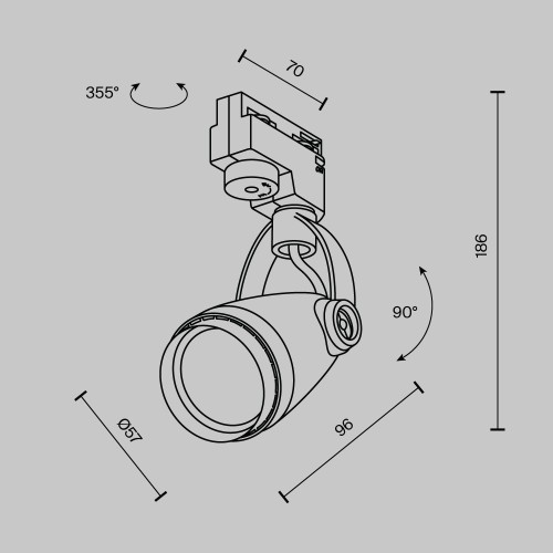 Трековый светильник Technical TR001-1-GU10-W