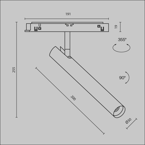 Трековый светильник Technical TR141-2-6W4K-M-BS