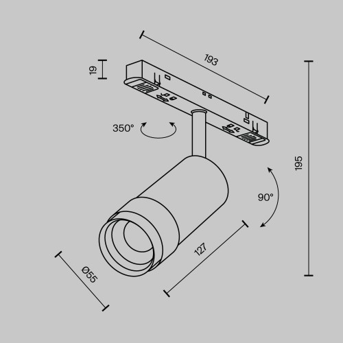 Трековый светильник Technical TR212-1-12WTW-DS-Z-B