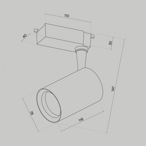 Трековый светильник Technical TR003-1-10W4K-S-B