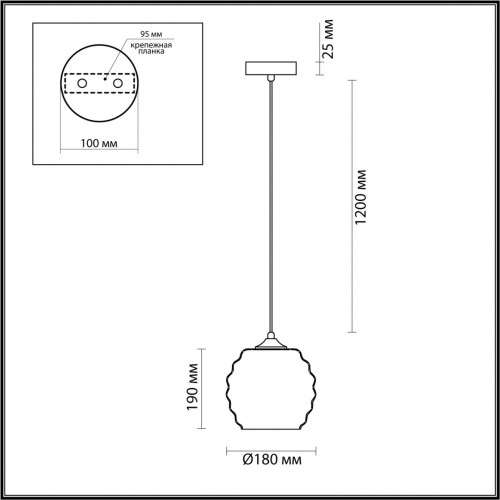 5284/1 SUSPENTIONI LN23 хром, серый Подвес E27 1*60W 220V MONTY Lumion